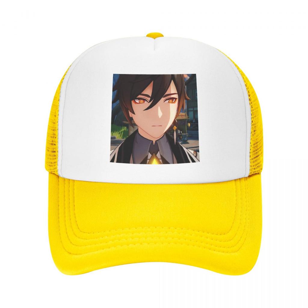 Zhongli Genshin Impact Бейсболка WoUnisex Унисекс Дышащая аниме-игровая шляпа дальнобойщика Уличная одежда Snapback Кепки летние шапки