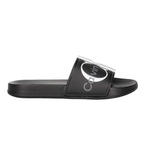 Calvin Klein Unisex Adult Logo Open Toe Flat Slides