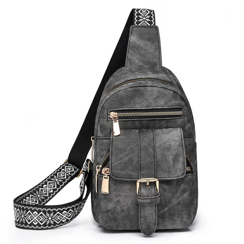 Нагрудная сумка Женская мягкая кожаная сумка через плечо Сумка на плечо