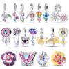 100% Copper Beautiful Spring Flowers Butterfly Firefly Charms Beads Fit Original Bracelets Diy Jewelry