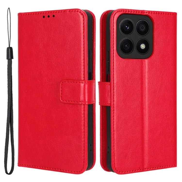 Чехол-кошелек для телефона Honor X8a 4G из искусственной кожи с текстурой Crazy Horse и подставкой, откидная крышка-книжка