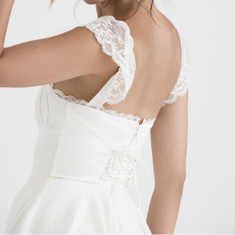 Летнее женское кружевное платье без рукавов, модное свободное повседневное элегантное вечернее сексуальное платье с квадратным вырезом, женское мини-платье трапециевидной формы на шнуровке с открытой спиной 951