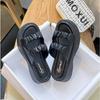 2024 New French Heightening Slippers Outer Wear Internet Celebrity Explosion Soft Bottom Thick Bottom Casual Fashion Drag One-word Slippers Women