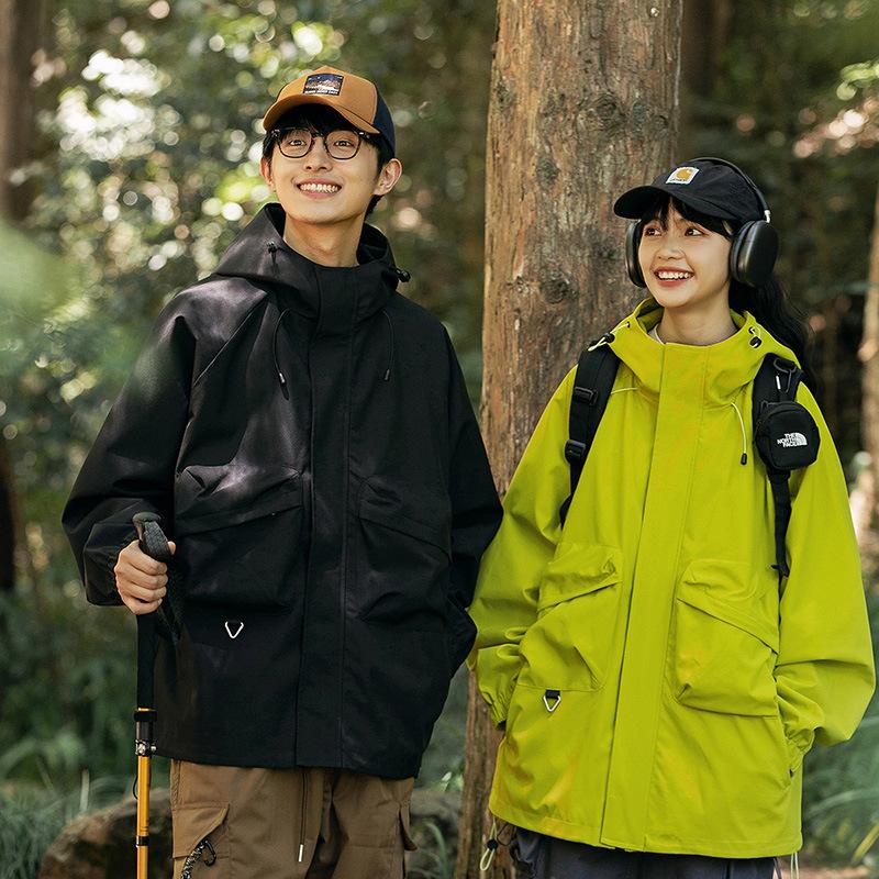 Куртка для горного туризма, мужская осенняя ветрозащитная и водонепроницаемая куртка для инструментов, свободная функциональная повседневная куртка с капюшоном