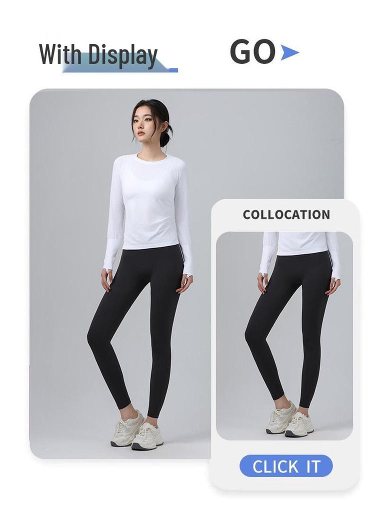 Топ для йоги 2025 Slimming High Elastic - Прямое плечо, Длинный рукав, Идеально подходит для осенне-зимнего бега и спорта