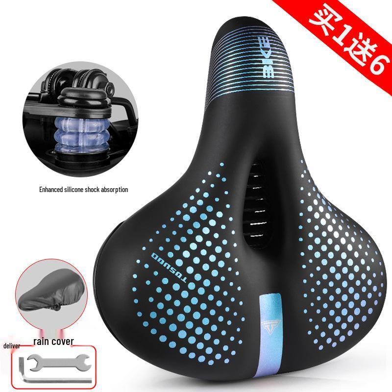 Universal Super Soft Silicone Bicycle Saddle with Shock Absorption - Mountain Bike Seat for Men and Women