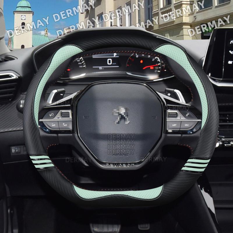 Для Peugeot 3008 4008 5008 милый автомобильный чехол на руль углеродное волокно + искусственная кожа мультфильм женские автоаксессуары интерьер Coche