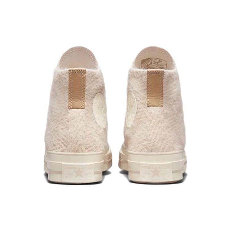 Converse Чак 1970-е Уютные Утилитарные Трендовые Универсальные Дышащие Легкие Высокие парусиновые кеды Унисекс Кроссовки Бежевые A01338C