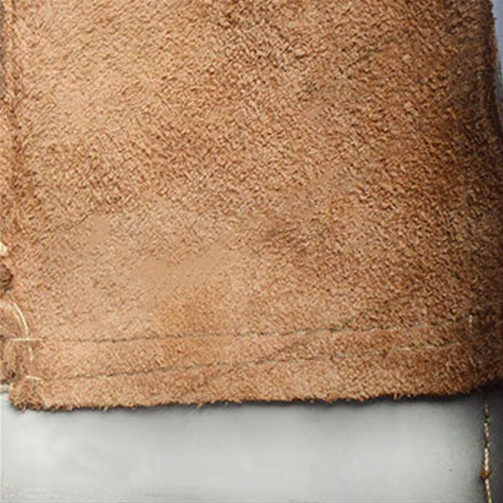1 Pair Thickened Leather Work Gloves Abrasion Resistant Gardening Gloves for Construction Mechanic