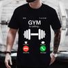 Hipster Shirs for Men Gym Is Calling Me Print Men's T-shirts Clothing Funny Graphic Tee Clothes Short Sleeve Gym Lover Tops