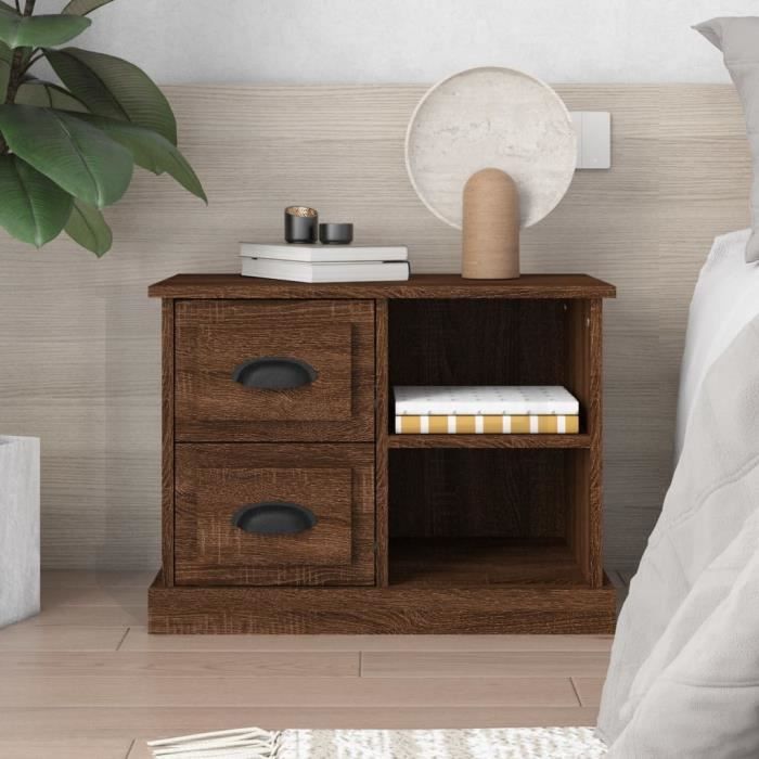 VidaXL Bedside Table Brown Oak 60x35.5x45 Cm 816375