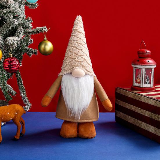 Gnome Faceless Doll Christmas Ornament Nordic Style Retractable Leg Long Beard Adorable Faceless Elf Doll Window Decoration
