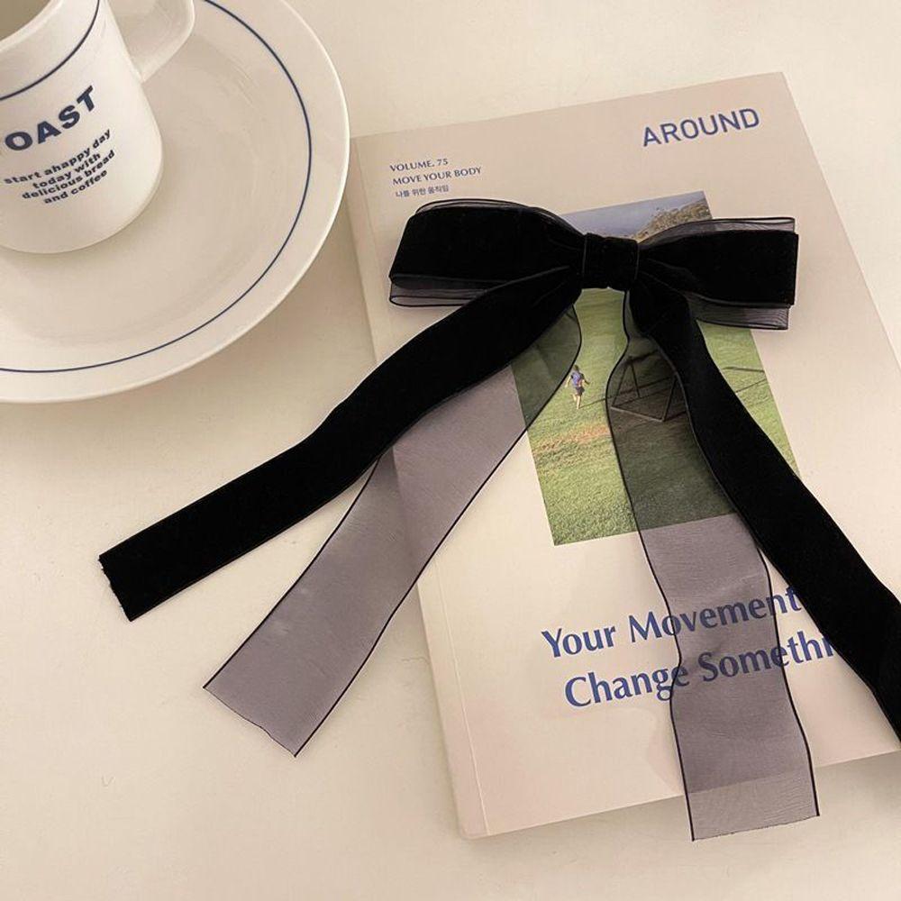 Французская лента Винтаж ретро бант головной убор корейский стиль шпилька бархатная веревка для волос женская заколка для волос
