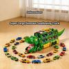Parent-Child Interactive Dinosaur Devouring Truck: 24 Alloy Cars with Ejection Track & Storage – Fun Family Play Toy
