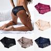 Women Comfortable Triangle Briefs Solid Color Luxury Lace Ice Silk Panties Underpants Lingerie