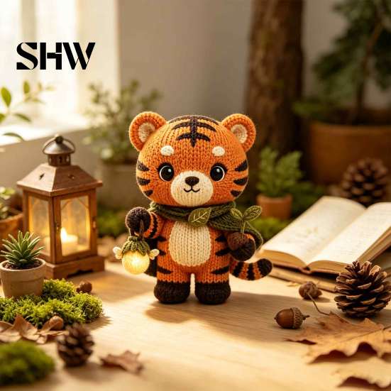 Small Animal Decoration Handmade Knitted Doll for Kids, Soft Crochet Forest Plush Toy, Healing Gift Friends Cute Hand Woven Stuffed Doll, Unique