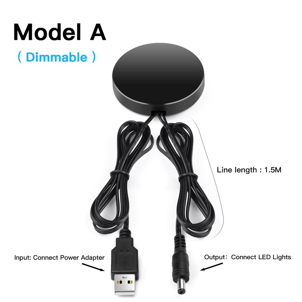 DC 5V USB LED Dimmer Touch Sensor Switch Penetrable 25mm Wood Glass Acrylic Dimmable Switch DIY Kitchen Cabinet Wardrobe Lamp