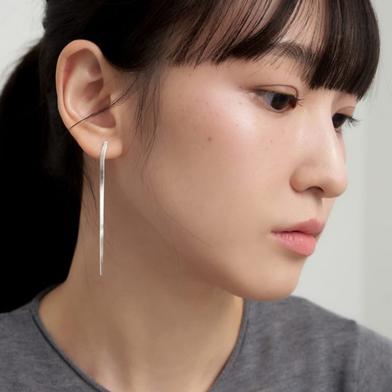 geegee [silver925] plat chain drop earring