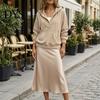 Breathable Autumn Sweatshirt Women Corduroy Hoodie with Kangaroo Pocket, Solid Color Long Loose Fit Top Sleeves Pullover Sweatshirt, Button