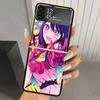 Японское аниме Oshi No Ko Жесткий ПК чехол для телефона для Samsung Galaxy Z Flip 7 6 5 4 3 Черный ZFlip7 ZFlip6 Flip5 Flip4 Flip3 5G Печатный чехол