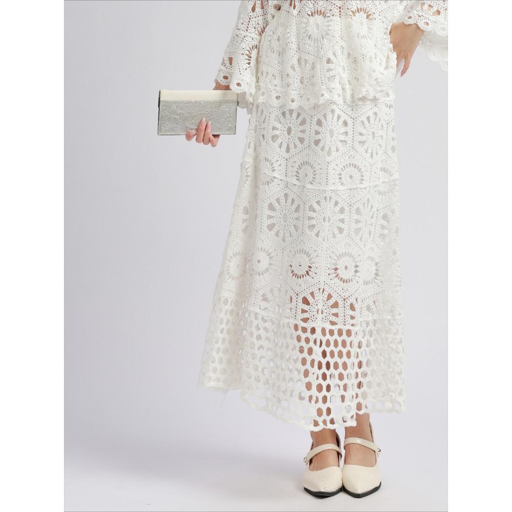 DIMANAF 2025 Новая юбка женская вязаная кружевная длинная однотонная ажурная сексуальная ажурная летняя стильная свободная базовая