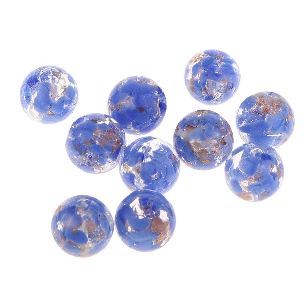 10шт Бусины из фольги лэмпворк стеклянные круглые для изготовления ювелирных изделий оранжевый