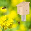 Ловушка для пчел-плотников Yousheng из дерева с прозрачной бутылкой снаружи, ловушка для пчел-бурильщиков из натурального дерева, всепогодный уличный подвесной уловитель пчел