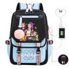 K-Pop Anime Printed Backpack Teens School Bag With Spine Support 20-35L Capacity Oxford Fabric Unisex College Style