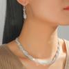Stylish Sparkling Diamond-set Necklace Earring Set Wedding Party Two-piece