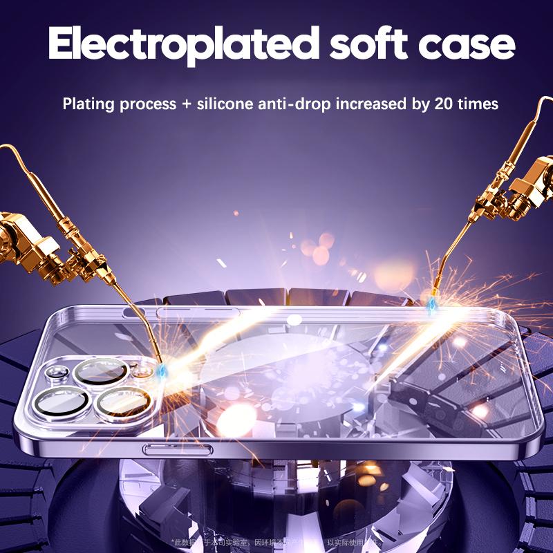 Ультратонкий прозрачный чехол с официальным покрытием для Iphone 14 13 12 11 Pro Max Mini Xs X Xr 7 8 Plus, защитное стекло для камеры Hd, Flim Cover