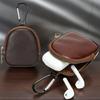 Ретро кошелек для монет из натуральной кожи, маленький, простой, держатель для ключей и монет, кошельки на молнии, сумки для хранения Bluetooth-наушников