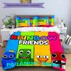 3pcs Rainbow Friends2 pattern bedding set duvet cover set includes duvet cover &pillowcases, perfect all season bedroom decoration & gift