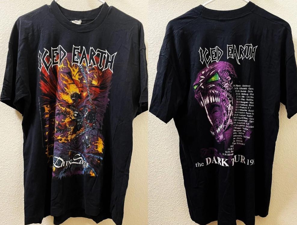 Винтажная футболка Iced Earth Dark Saga Spawn Tour 1990-х, унисекс, все размеры