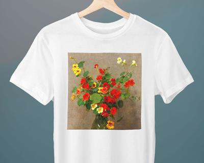 Nasturtiums II, Henri Fantin Latour Painting, Unisex T-Shirt, Art T-Shirt, Flower T-Shirt, Gift for Her, Gift for Him, Art Lover Gift