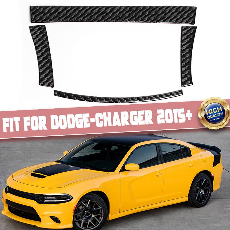 4x Carbon Fiber Interior Center Storage Accent Trims For Dodge Charger 2015-2022