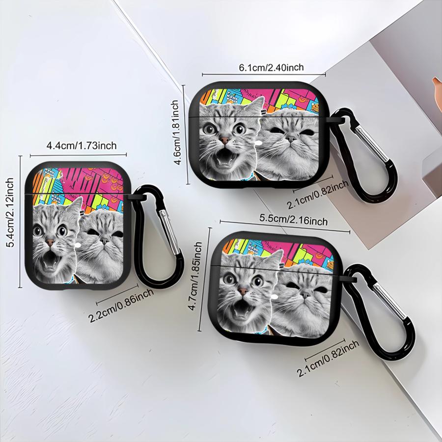 Выразительные кошки Милые чехлы для наушников Чехол для Airpods 1 3 Pro3 Pro 4 Pro2 2