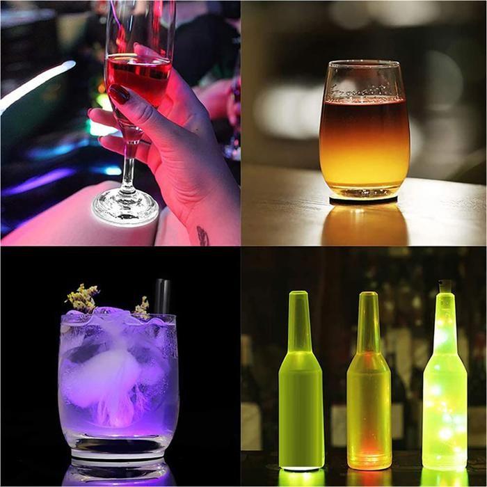 Dessous de Verre LED - SODIAL - 50 Pièces - Blanc - Autocollants - 3 Modes d'Éclairage