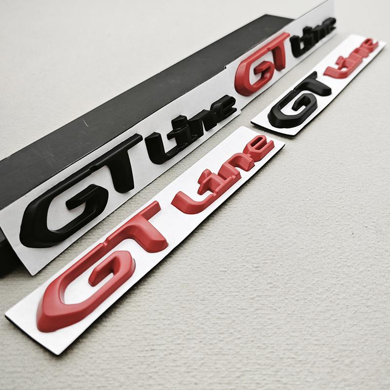 OQUP8 3D Metal Chrome Logo GT Line Emblem Badge For Peugeot 2008 301 307 308 408 3008 508 208 Car Rear Trunk Fender Styling Decoration