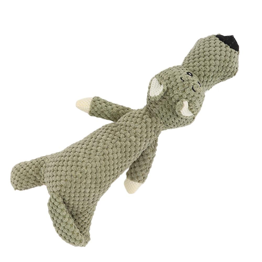 Thick Plush Fabric Squeaky Puppy Molar Toy Wolf Shaped Dog Toy Bonding Interaction Training