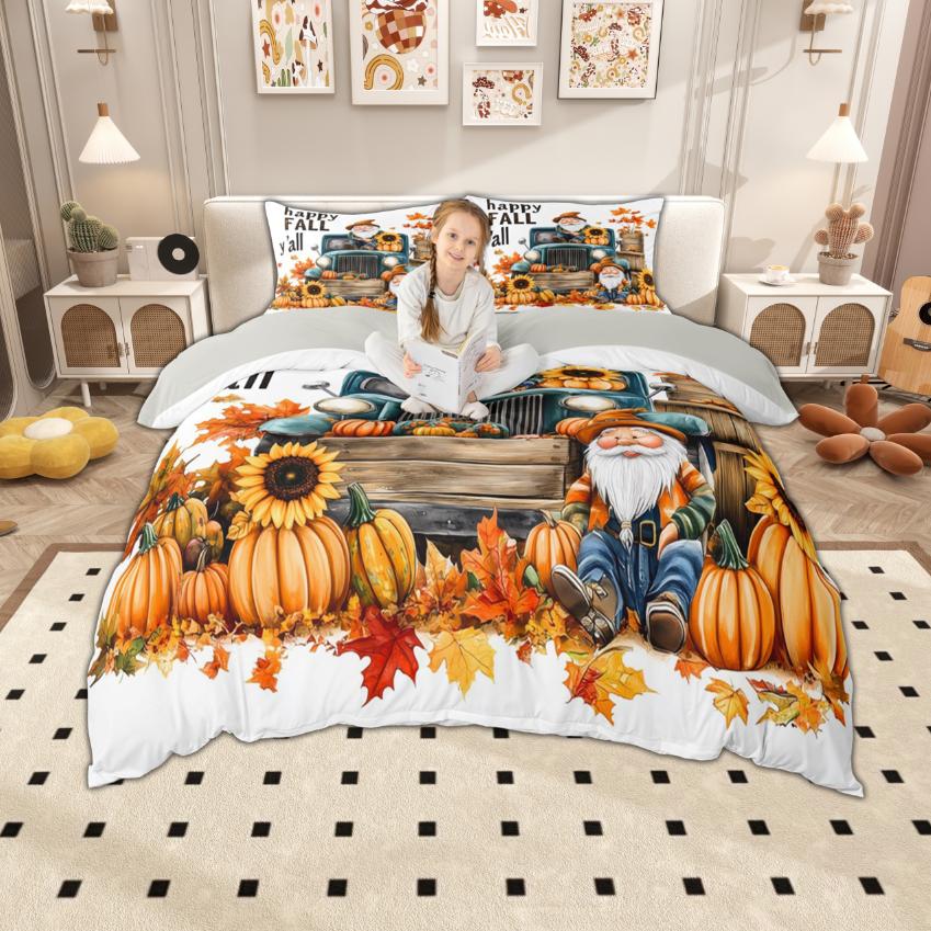 Homewish Осенний тыквенный комплект постельного белья Hello Fall Комплект постельного белья для урожая День благодарения