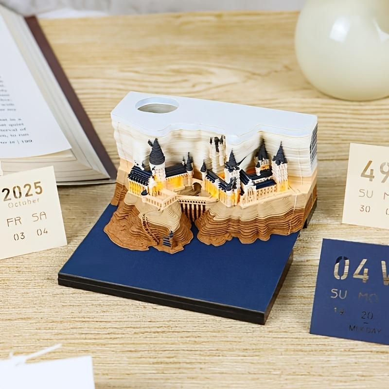 1 шт. 3D-раскладной календарь «Волшебный замок» — бумажная скульптура ручной работы, креативный ежедневный декор офиса и уникальная идея для подарка