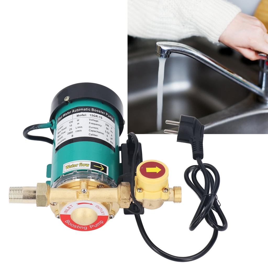 Automatic Booster Pump 120W 25L/min 15m Discharge Water Pressure Booster Pump EU Plug 230VAC