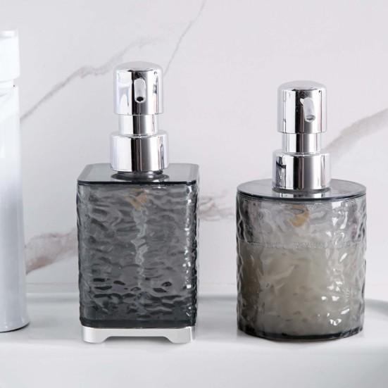 300/400ML Ripple Liquid Soap Dispenser Shampoo Body Hand Wash Shower Gel Facial Cleanser Container Bathroom Refillable Empty Press Pump Bottle