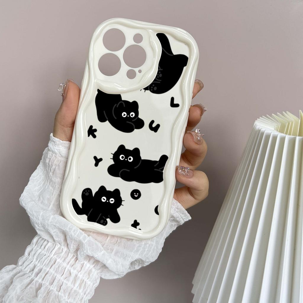 LZ11 Cat Cute Art Design Clear Soft Wave Phone Cases for iPhone 15 13 Pro Max 12 Mini 14 8 Plus XS Max XR 6 Protection Back Cover