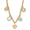 Emporio Armani  inlaid design heart shape copper alloy necklace women's gold EGS3103710
