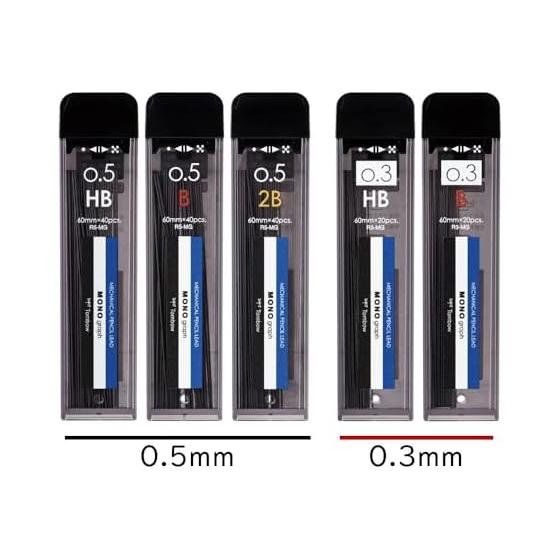 Карандаш Tombow Lead MONOgraph MG HB 0,3 мм 5 шт. Плавное письмо Прочный стержень Темные линии Футляр с двойным направляющим
