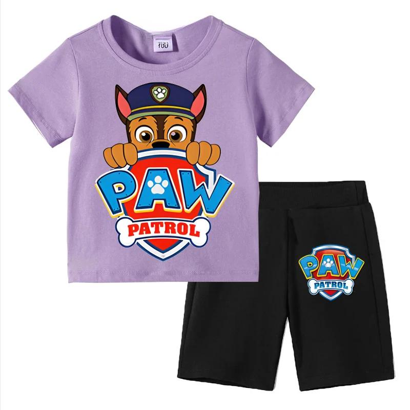 Boys' Two-Piece Outfit: Short-Sleeve T-Shirt Top + Shorts, Kids Cartoon Suit for Boys