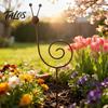 Rustic Iron Plant Trellis Metal Snail Support Stake, Wrought Garden Art Ornament, Decorative for Vegetables Stake Flowers Seedlings Vines, Outdoor
