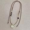 Imitation Pearl Beads Sweater Chain French Irregular Round Double Layered Rope Chain  Women