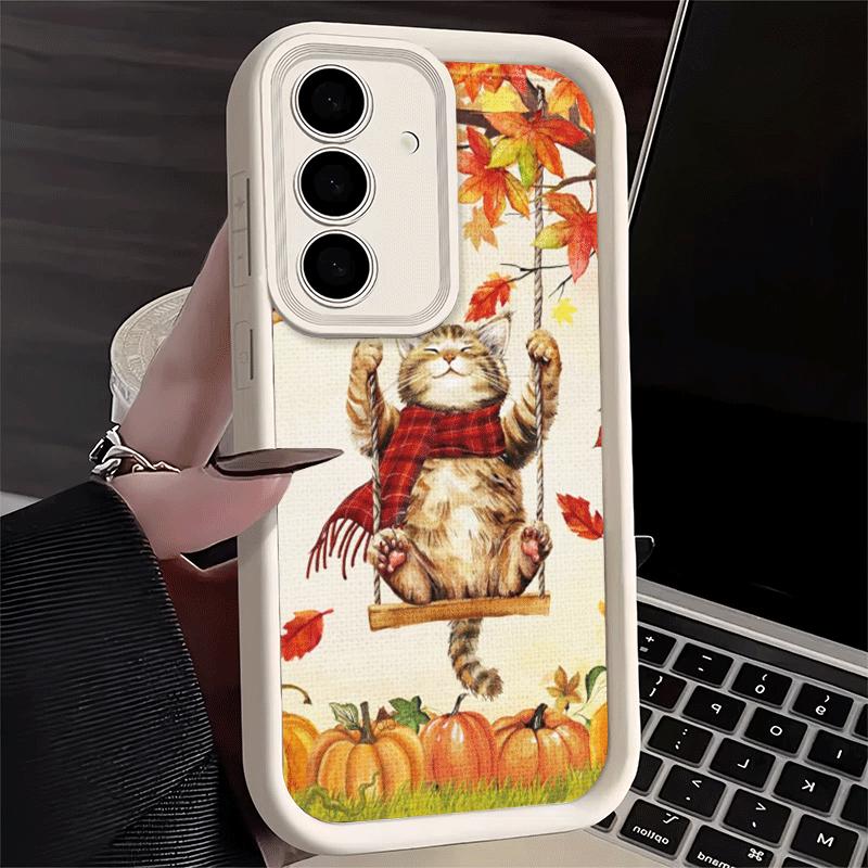 Чехол для телефона Samsung Galaxy S26 S25 Ultra S24 FE Тыква Счастливая Осень Осенний Чехол S23 Plus S22 + S21 S20 5G Мягкий Силикон Funda